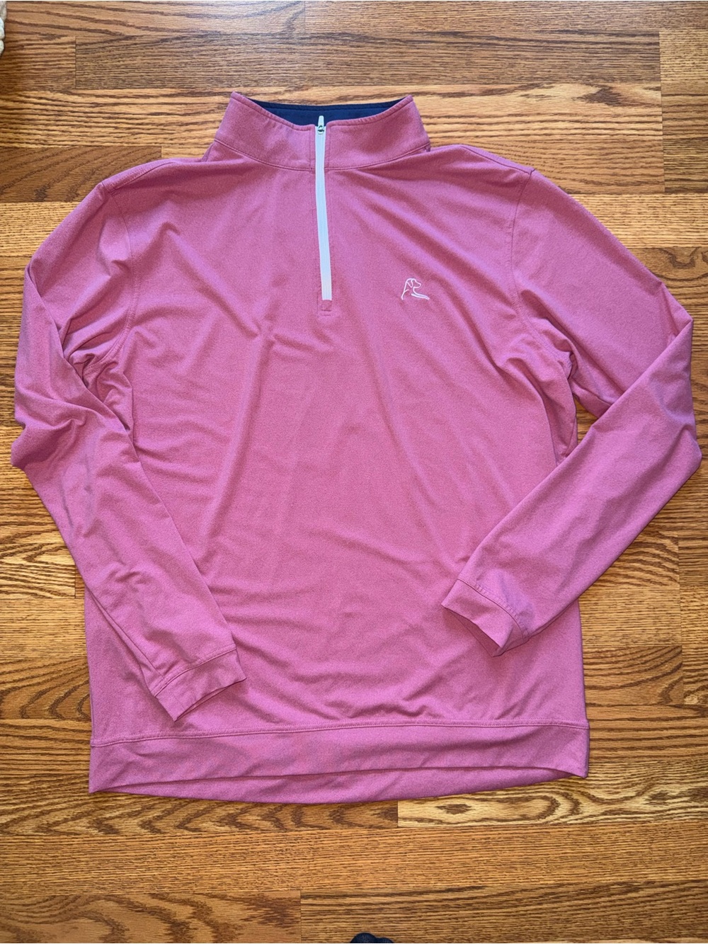 Rhoback Performance Heathered Mauve Pink Quarter-Zip Pullover Large